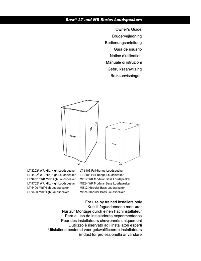First page image of the manual for LT 9403