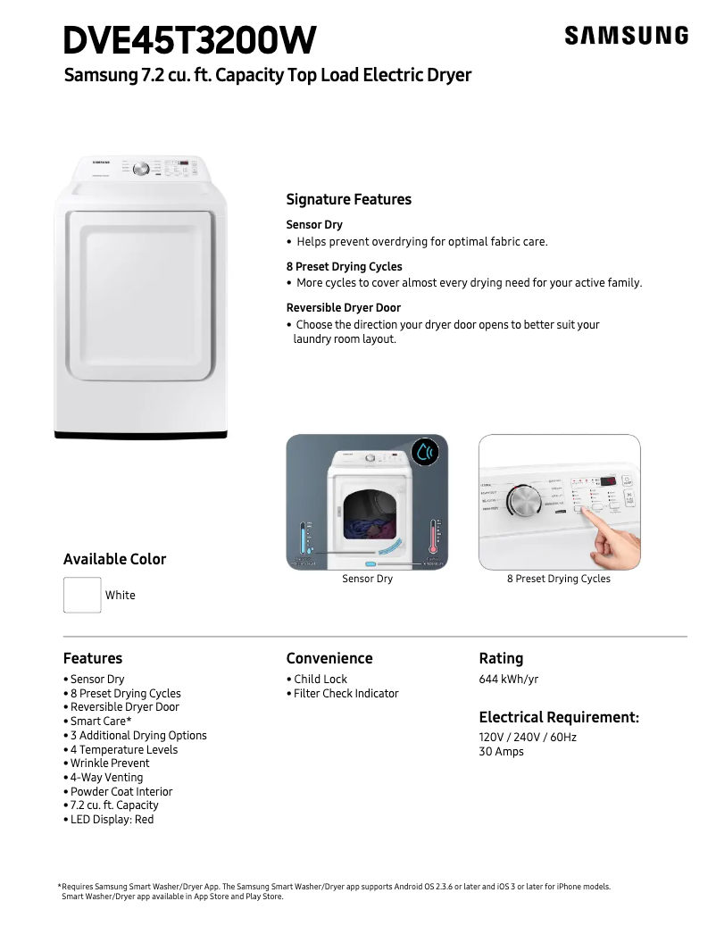 First page image of the manual for DVE45T3200W