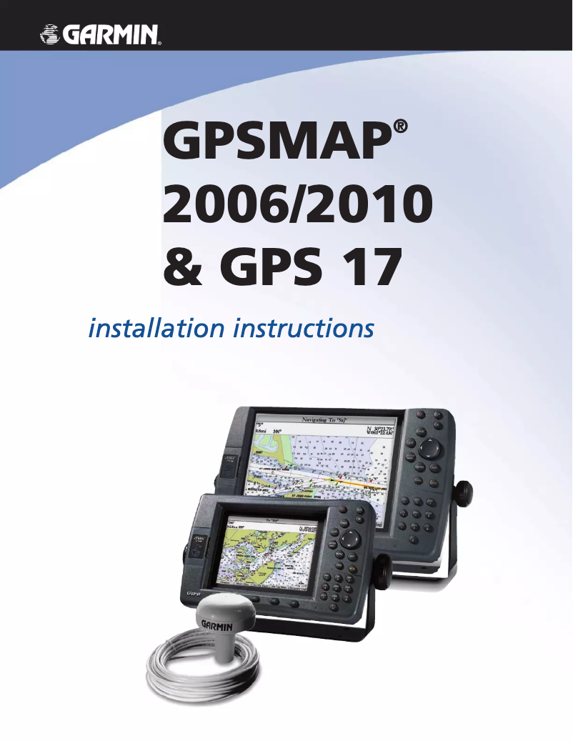 Page 1 of the manual Installation Guide Garmin GPSMAP 2010