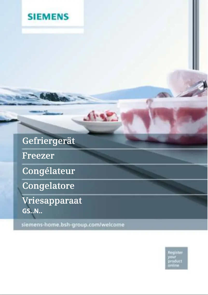 First page image of the manual for iQ500 GS33NDW3P