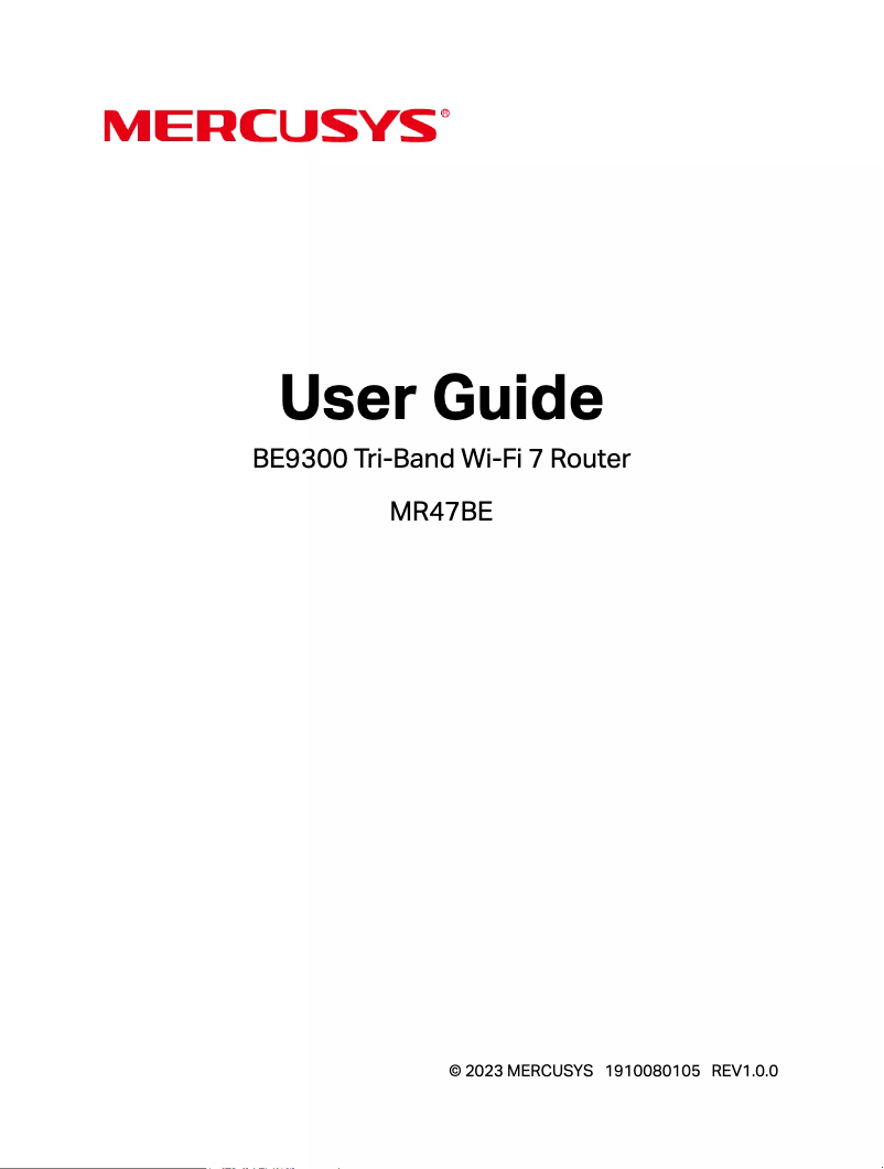 Image de la première page du manuel de l'appareil MR47BE