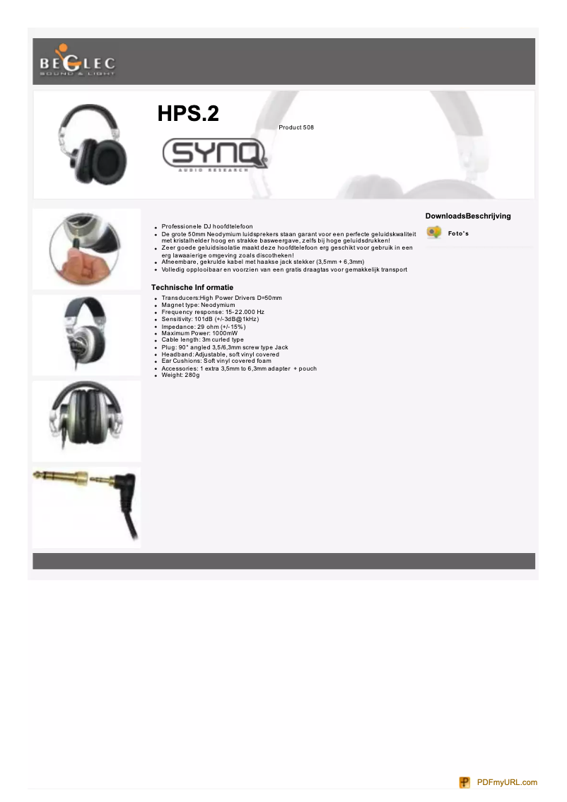 Image de la première page du manuel de l'appareil HPS.2