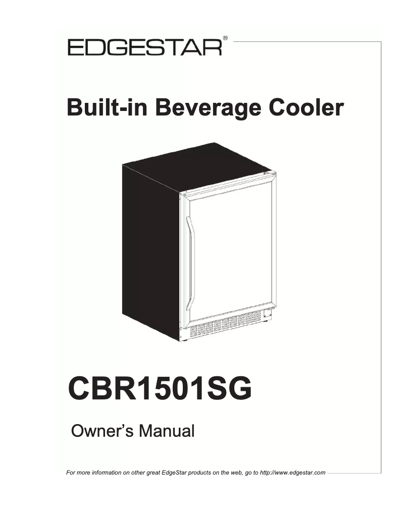 Page 1 of the manual User Manual EdgeStar CBR1501SG
