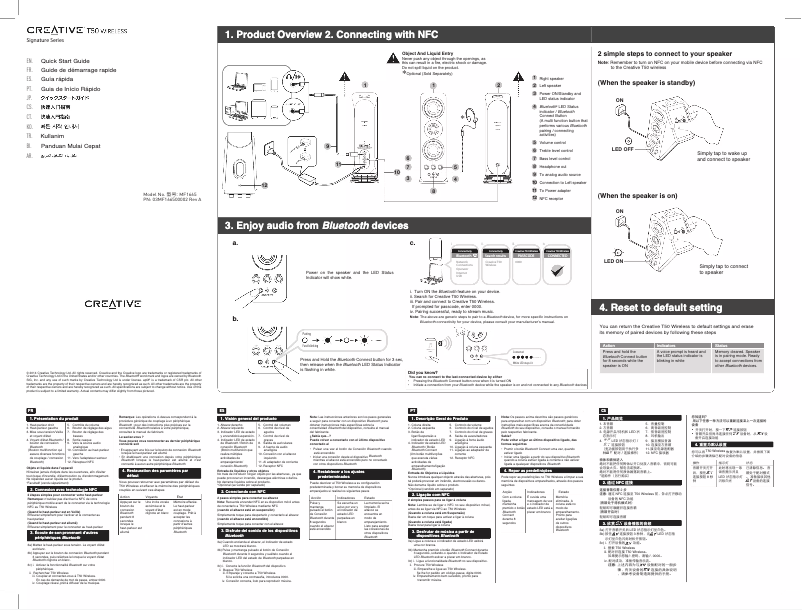 First page image of the manual for T50 Wireless