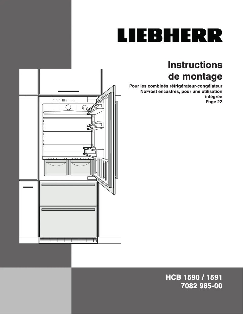 Page 1 of the manual Installation Guide Liebherr HCB 1591