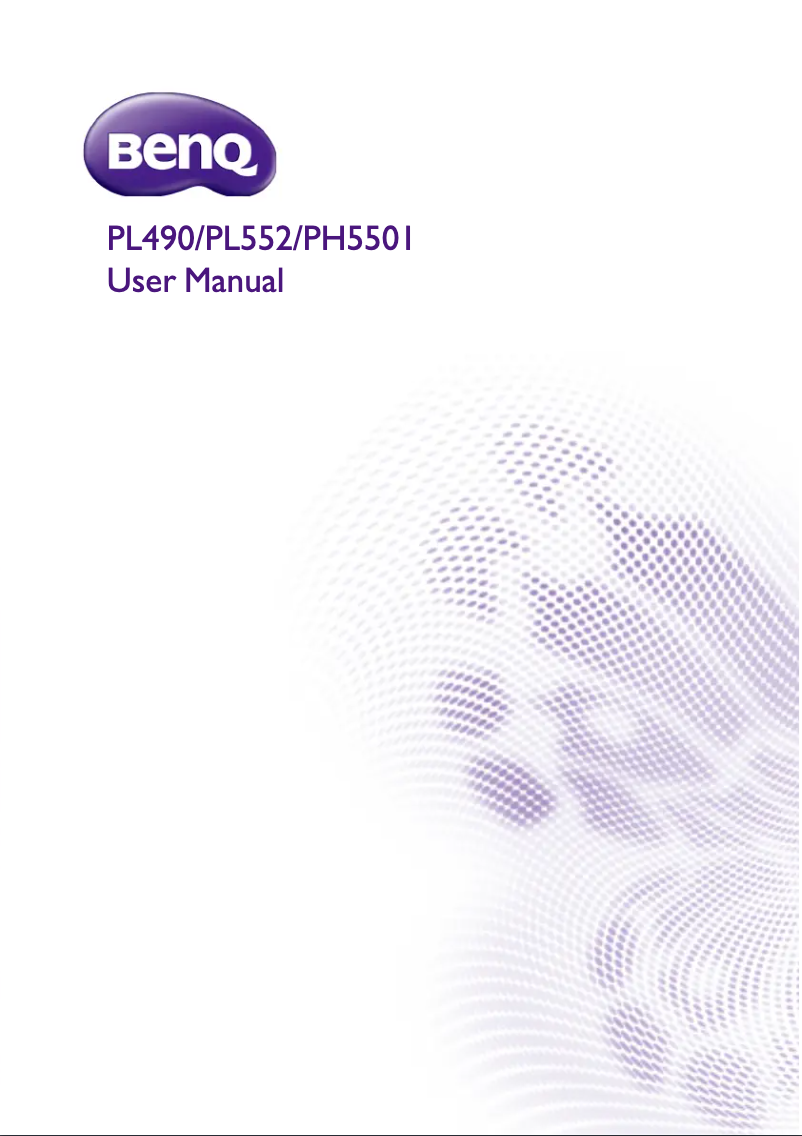 Page 1 of the manual User Manual BenQ PH5501