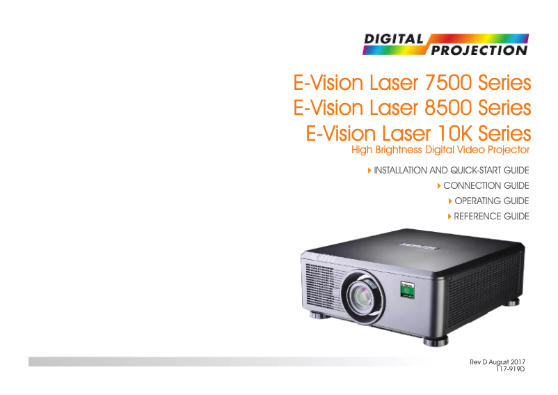 Page 1 de la notice Manuel utilisateur Digital Projection E-Vision Laser 10K