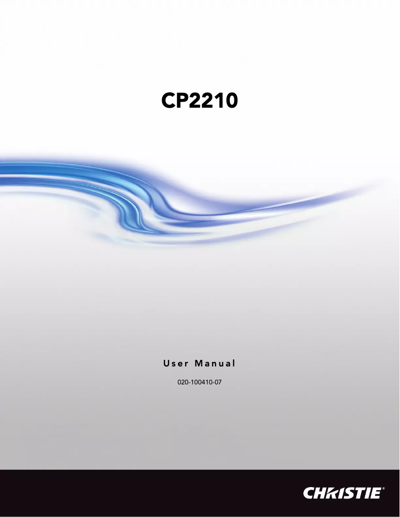 Page 1 of the manual User Manual Christie CP2210