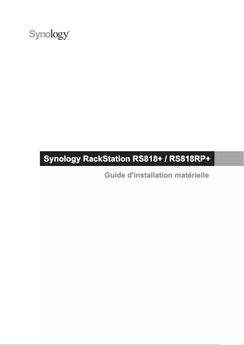 Page 1 of the manual User Manual Synology RackStation RS818+