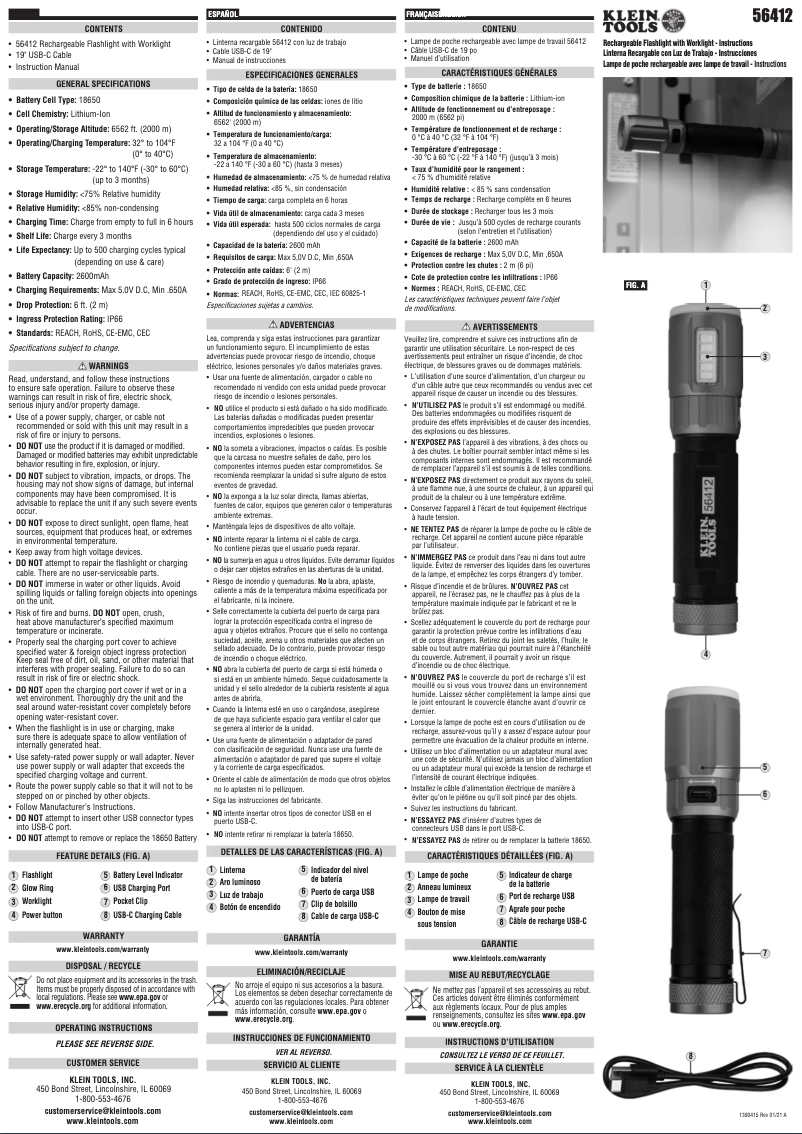 First page image of the manual for 56412