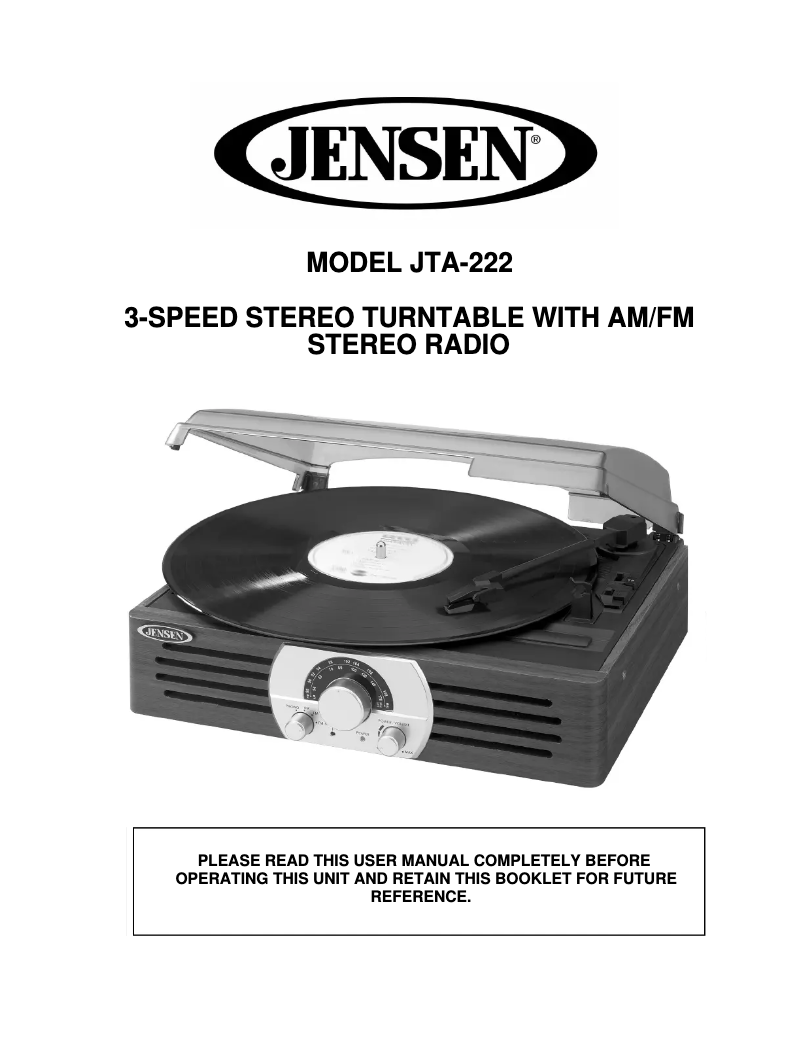 First page image of the manual for JTA-222