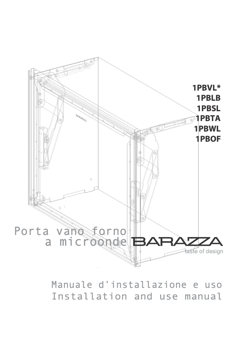 Page 1 of the manual User Manual Barazza 1PBOF