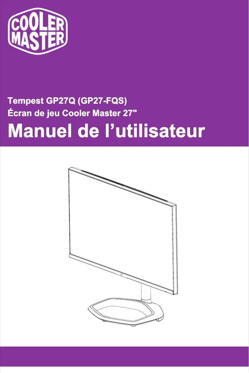 Page 1 of the manual User Manual Cooler Master Tempest GP27Q