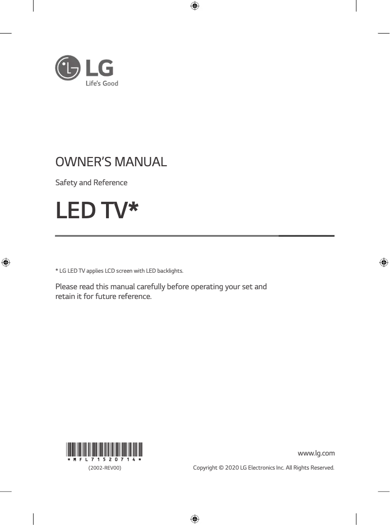 First page image of the manual for 50NANO79VND