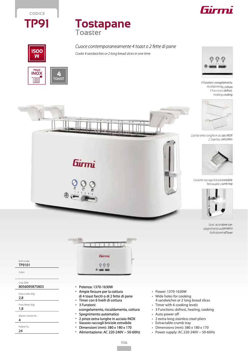 First page image of the manual for TP91