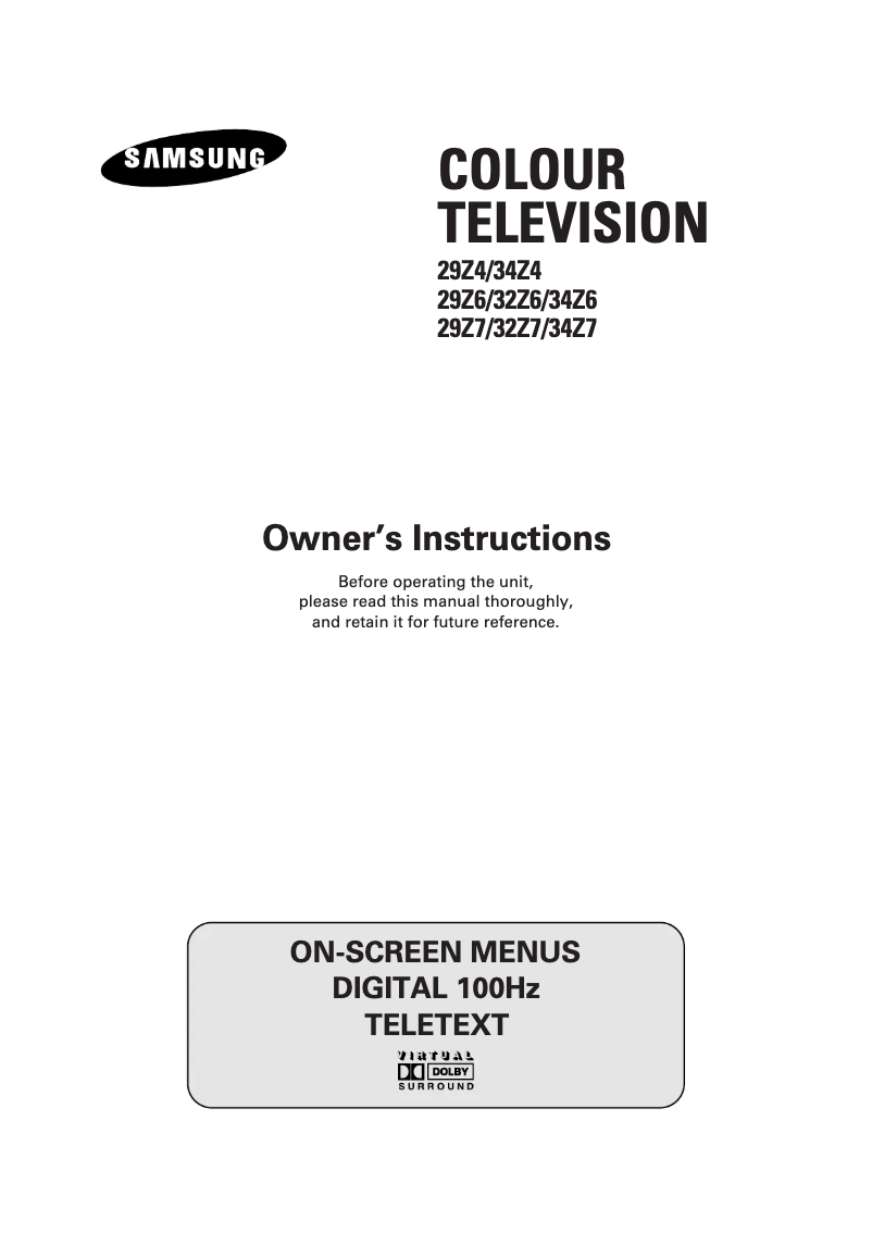 First page image of the manual for WS-28Z68P