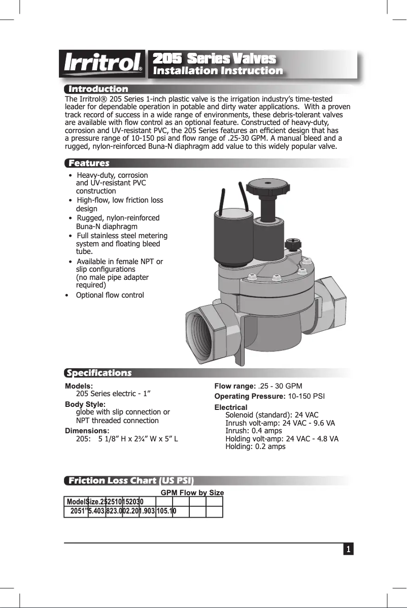 First page image of the manual for 205S