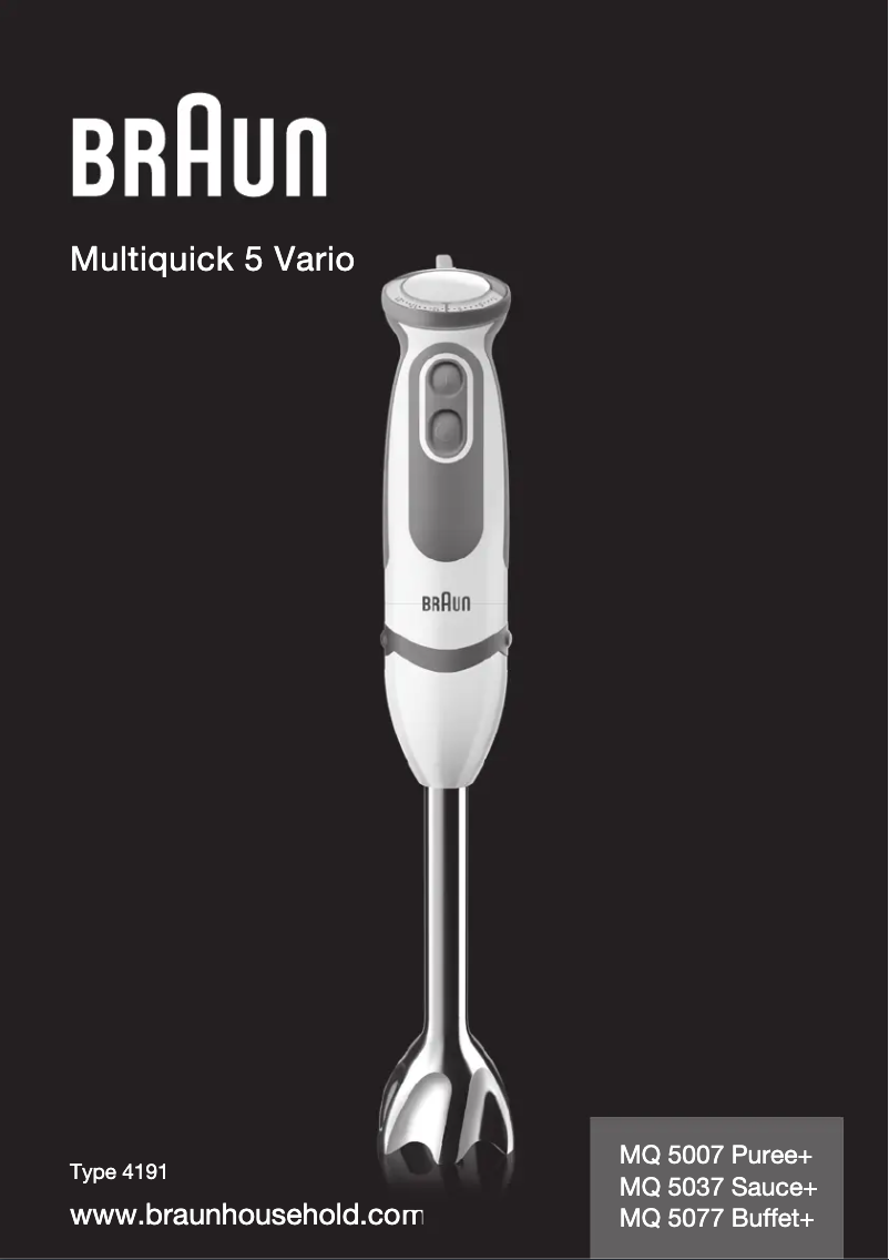 First page image of the manual for Multiquick 5 Vario MQ 5037 Sauce+