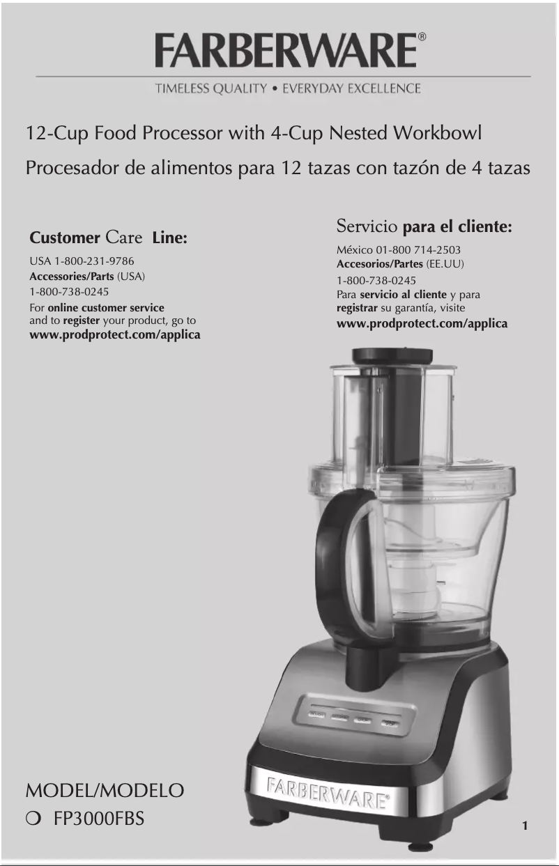 Page 1 of the manual User Manual Farberware FP3000FBS