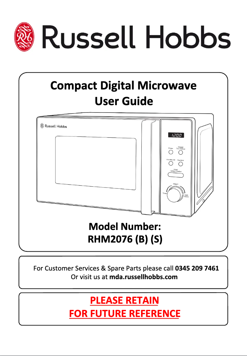 First page image of the manual for RHM2076B