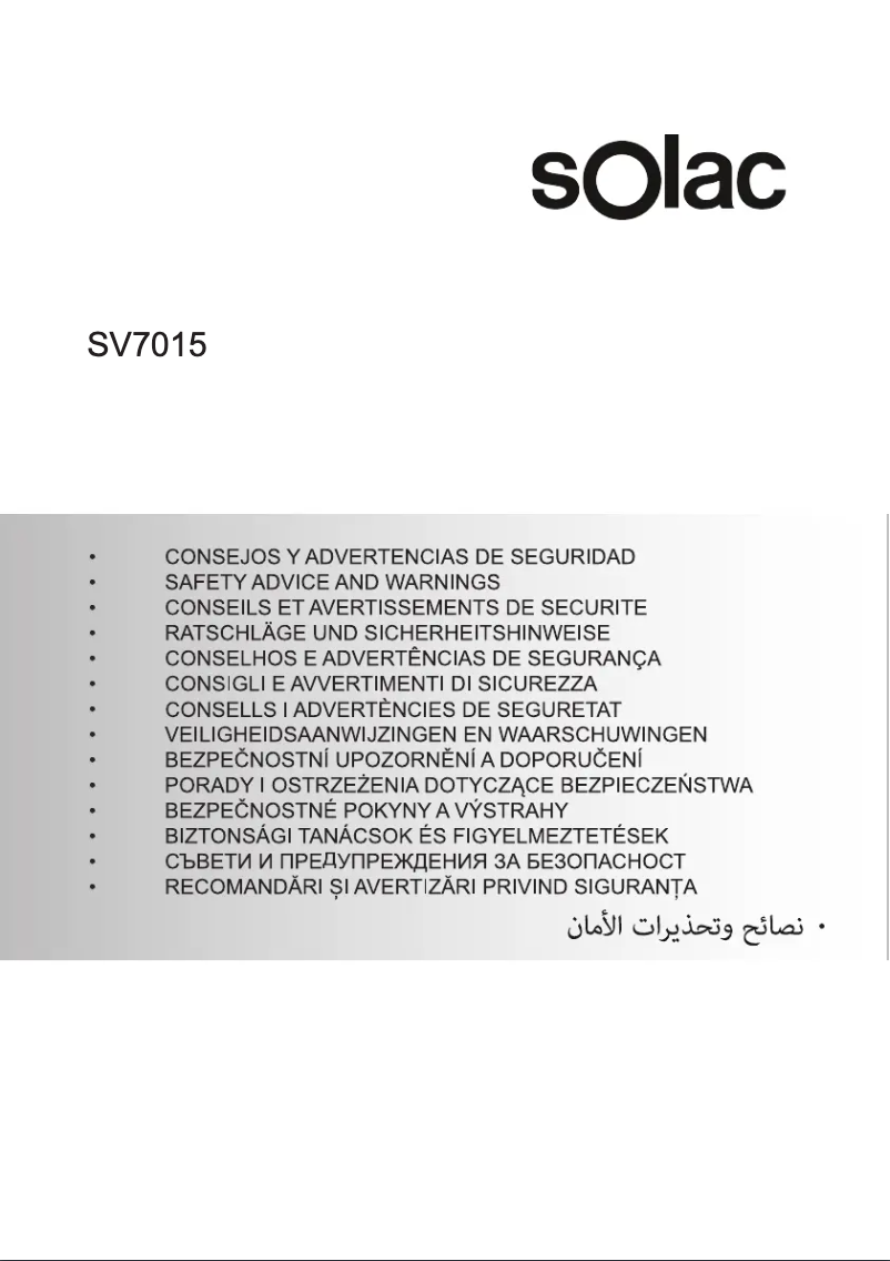 Page 1 of the manual Safety Instructions Solac Hair&Go Ionic SV7015