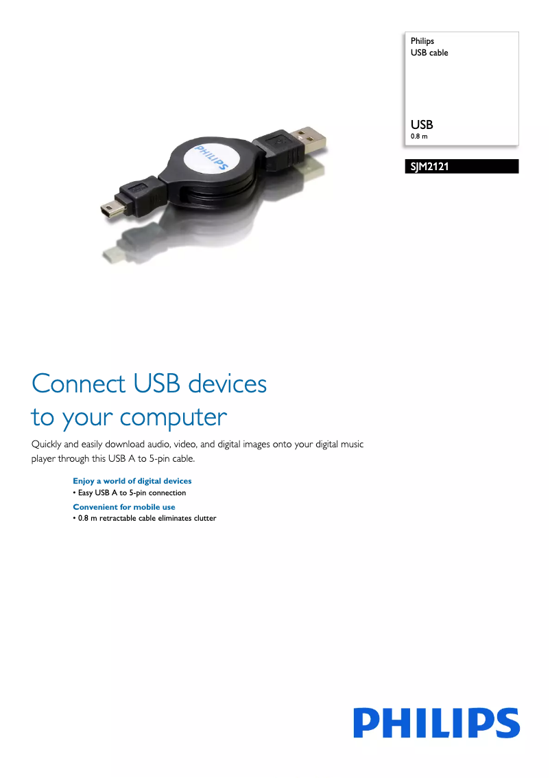 Page 1 of the manual User Manual Philips SJM2121