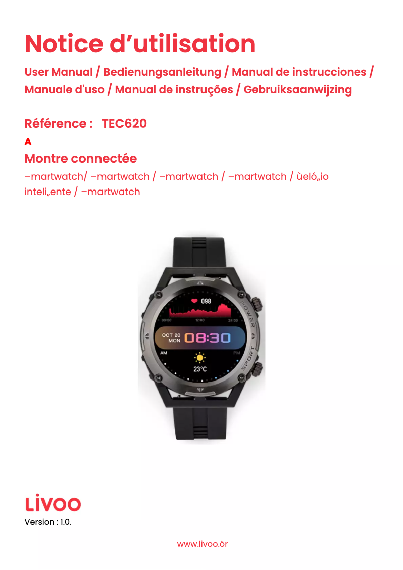 First page image of the manual for TEC620