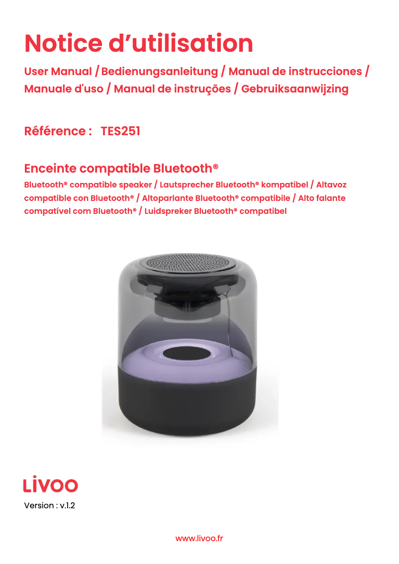 First page image of the manual for TES251