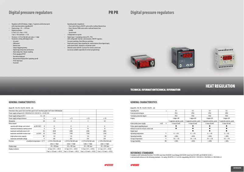 Page 1 of the manual Technical Sheet Vemer PR-2P3D
