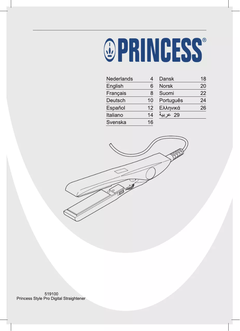 Page 1 of the manual User Manual Princess 519100 Style Pro Digital
