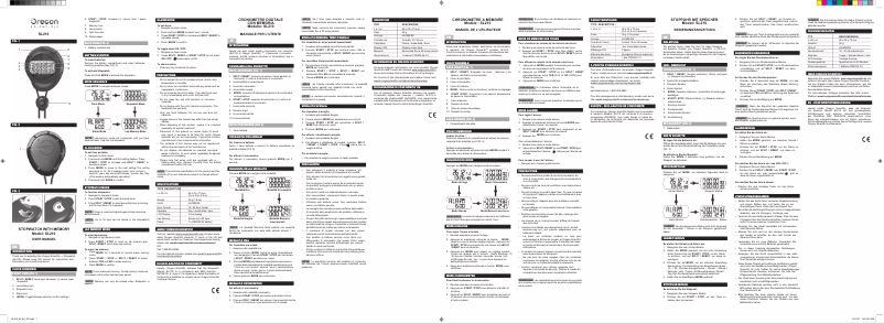First page image of the manual for SL210