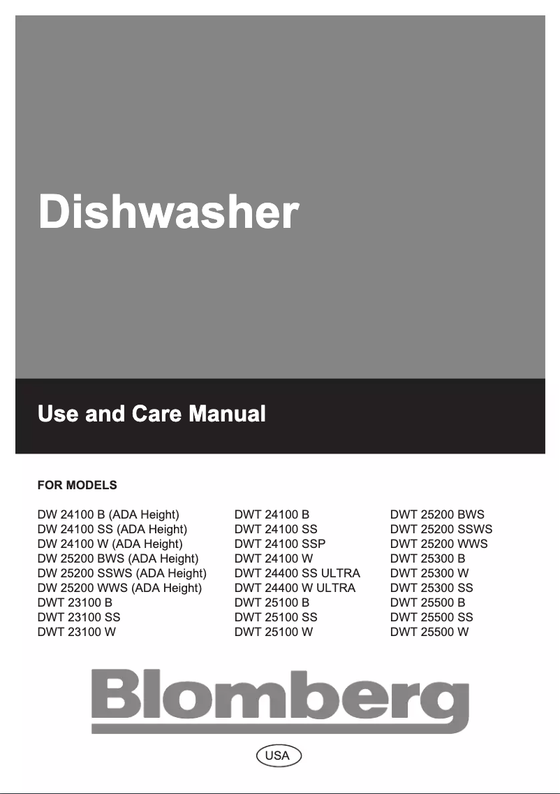 First page image of the manual for DWT 25100 W