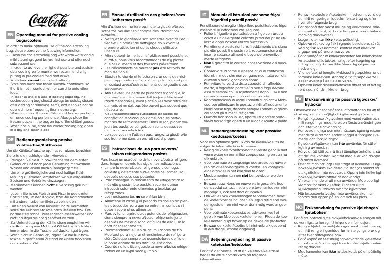 Page 1 of the manual User Manual Mobicool Coca-Cola Fresh 5