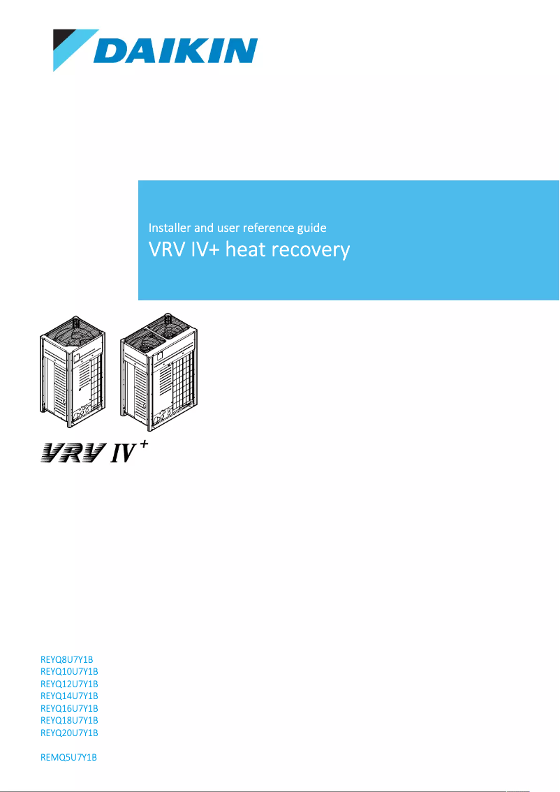 Page 1 of the manual User Manual Daikin REYQ38U7Y1B