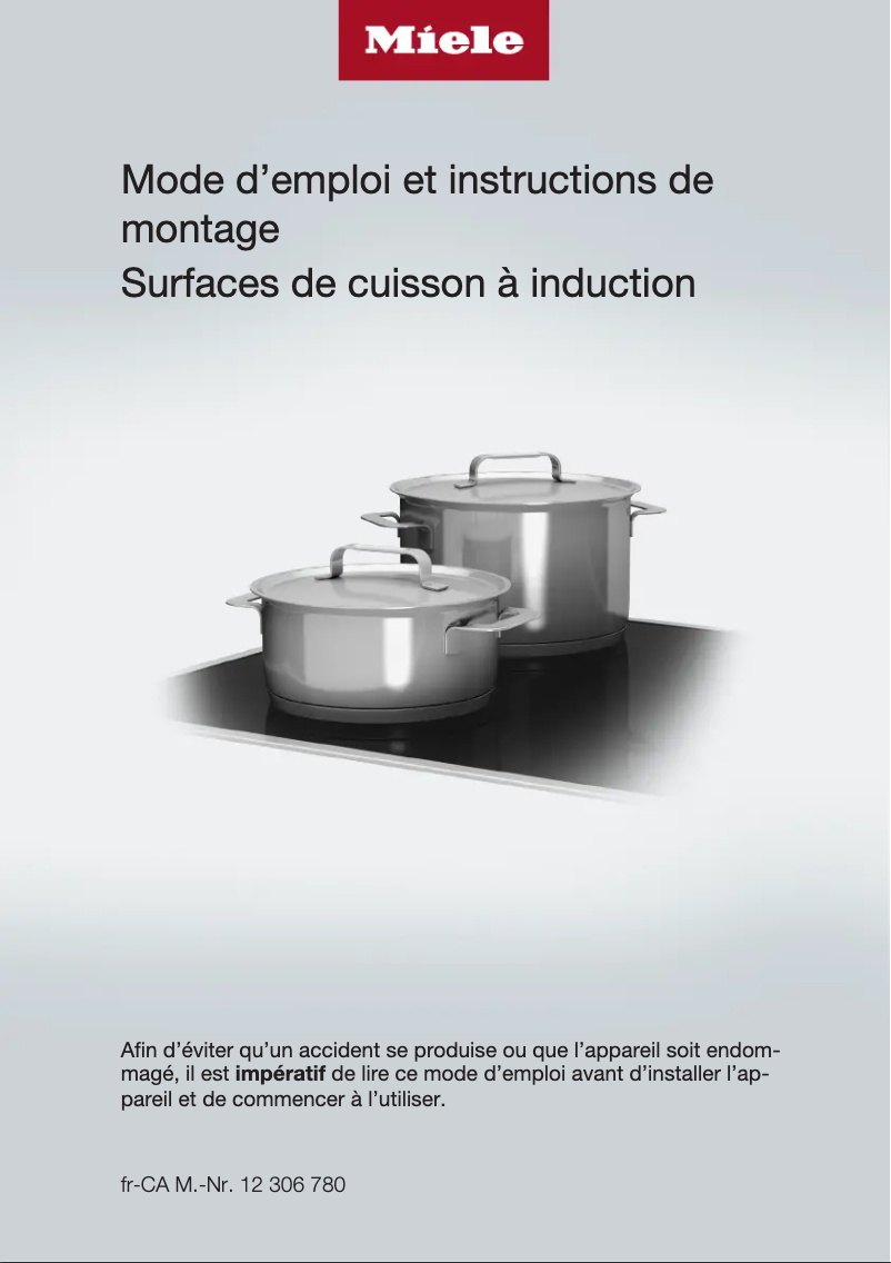 Page 1 of the manual Technical Sheet Miele KM 7720 FR