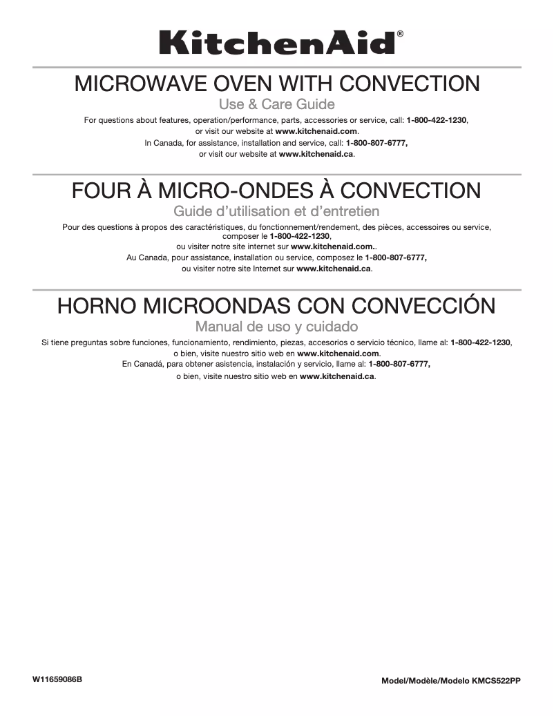 First page image of the manual for KMCS522P