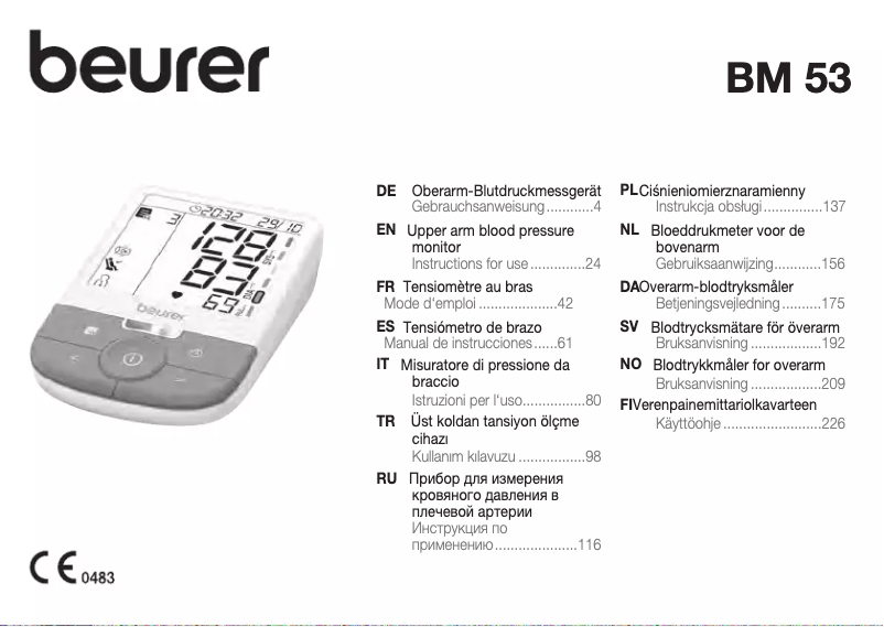 Page 1 of the manual User Manual Beurer BM 53