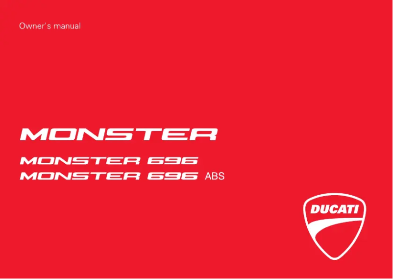 Page 1 of the manual User Manual Ducati Monster 696 ABS