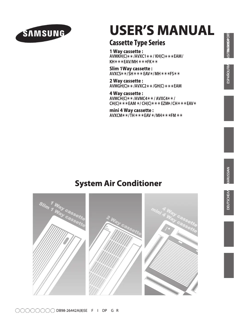 Page 1 of the manual User Manual Samsung AVXC1H022EA-01