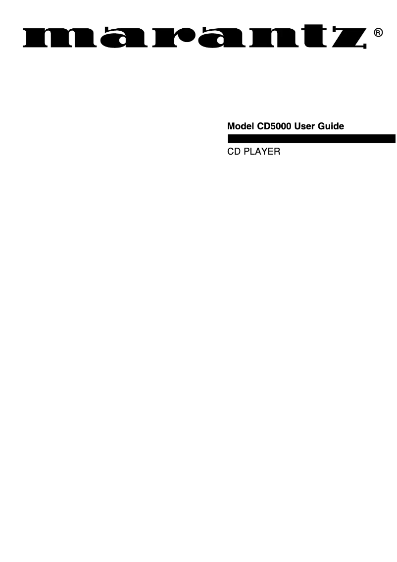 First page image of the manual for CD5000