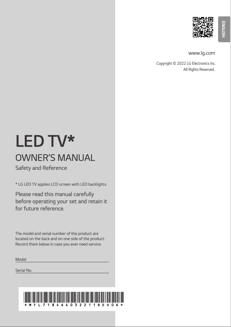 Page 1 of the manual User Manual LG NanoCell 50NANO823QB
