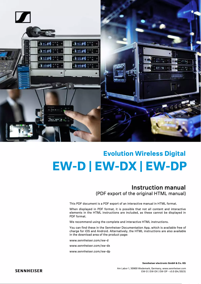 Page 1 of the manual FAQ Sennheiser SR IEM G4