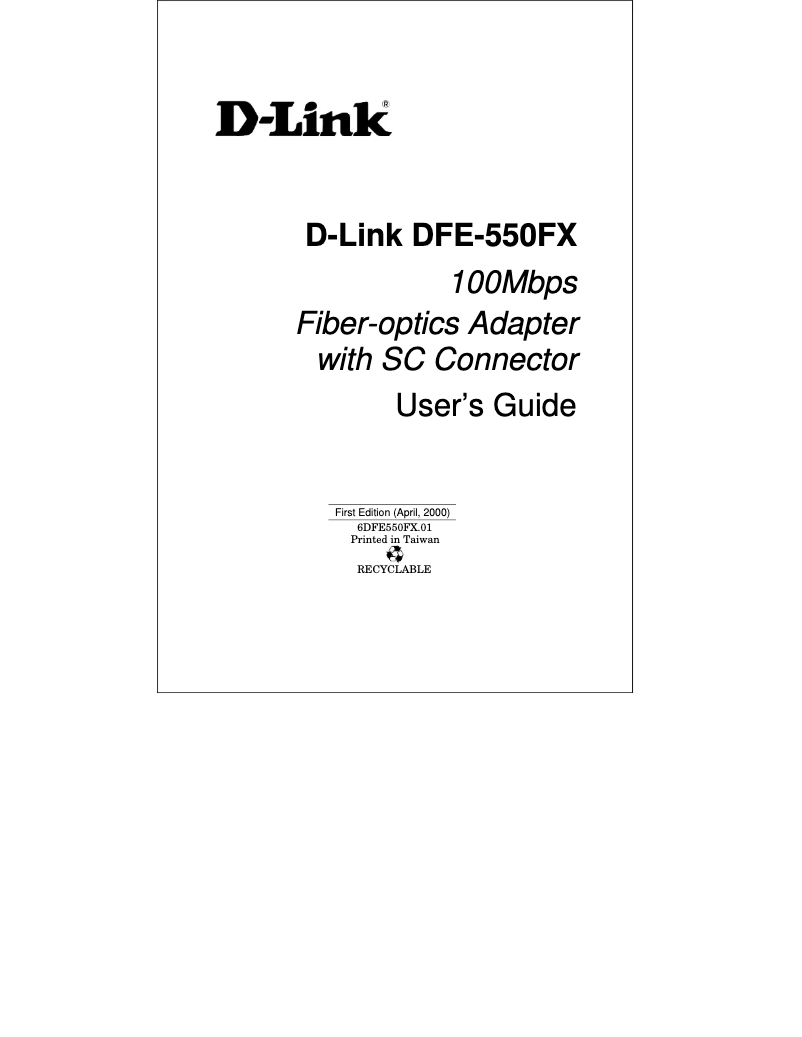 Page 1 of the manual User Manual D-Link DFE-550FX