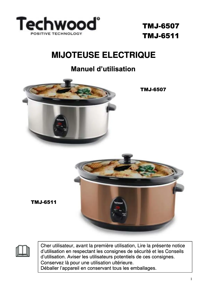 Page 1 of the manual User Manual Techwood TMJ-6507