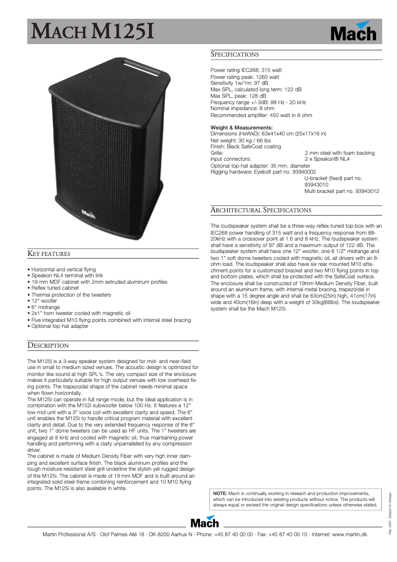 Image de la première page du manuel de l'appareil M125i