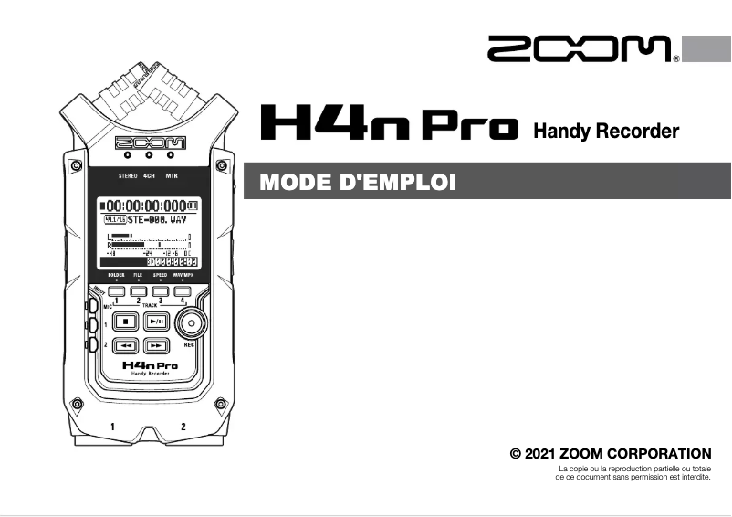 First page image of the manual for H4n Pro