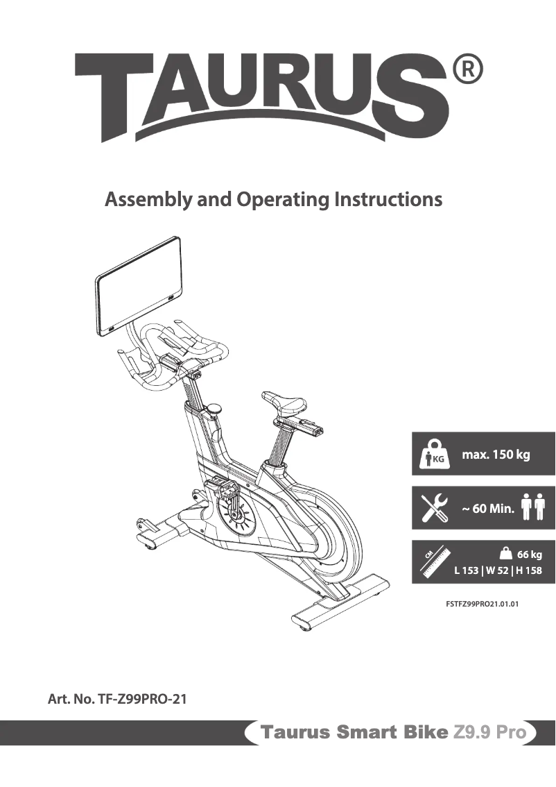 First page image of the manual for Smart Bike Z9.9 Pro