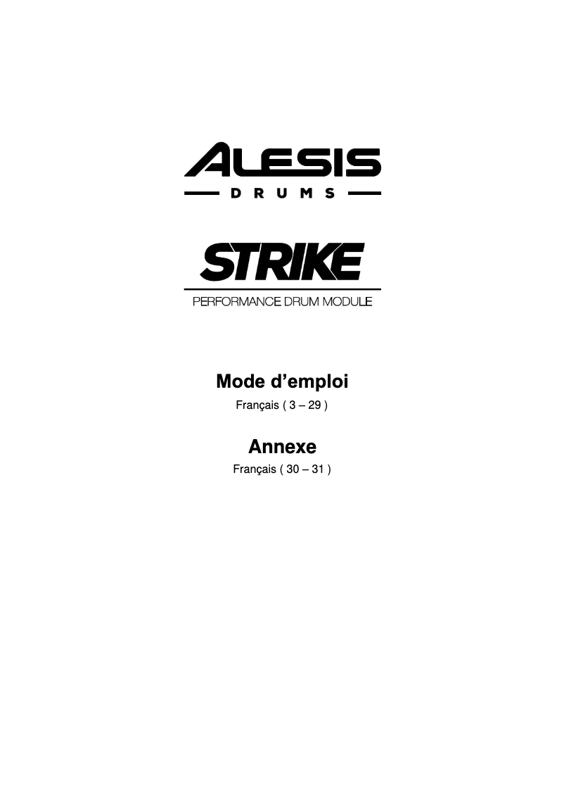 First page image of the manual for Strike