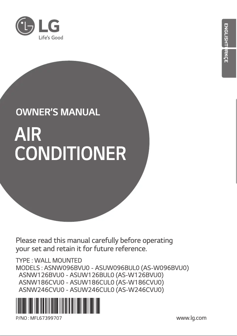 Page 1 of the manual User Manual LG ASNW246CVU0