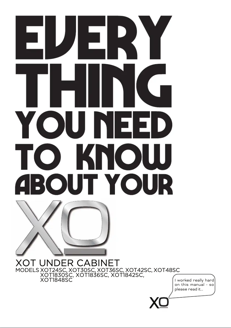 First page image of the manual for XOT48SC